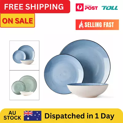 $44.44 • Buy Stoneware Tapas 12 Piece Dinner Set Modern Microwave And Dishwasher Free Postage