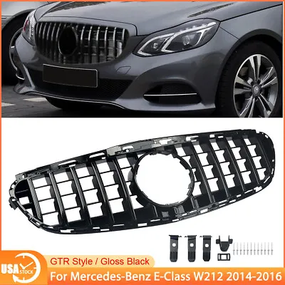 GT Style Front Upper Grille Grill For Mercedes-Benz E-Class W212 4-Dr 2014-2016 • $91.99