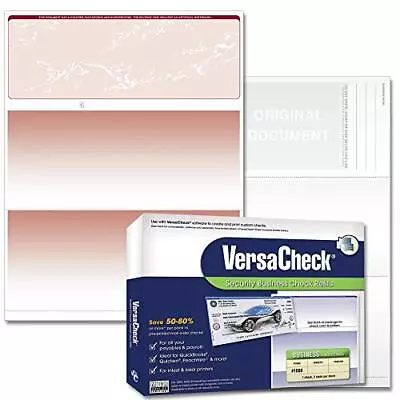 Versacheck Secure Checks - 250 Blank Business Voucher Checks - Burgundy Prestige • $30.88