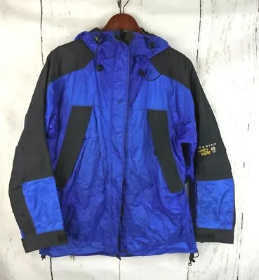Womens MOUNTAIN HARDWEAR Gore-Tex Jacket Coat Blue Black 10 Hard Shell • $69.29