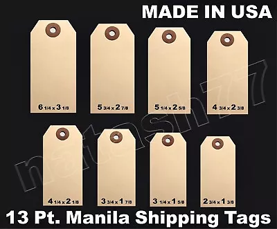 100 Manila 13 Pt. Inventory Shipping Hang Label Price Tags Size #12345678 • $15.99