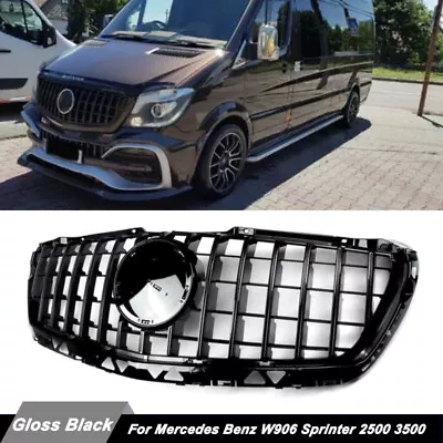 Gloss Black  Front Bumper Grille For Mercedes Benz W906 Sprinter 2500 2014-2017 • $232.99