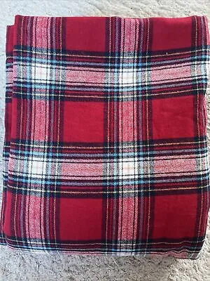 Marks And Spencer Brushed Cotton Red Check King Size Bedset ~ BNWOP • £28