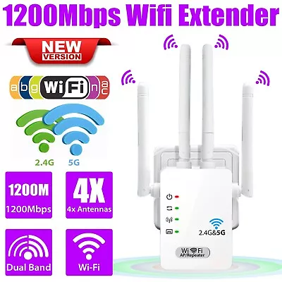 WIFI Extender Booster Repeater 1200Mbps 2.4G/5G Internet Wifi Range Extender 5G • $17.29