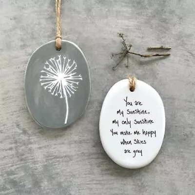 Porcelain Hanger 'You Are My Sunshine' Gift | East Of India Love Quote Plaque • £6.60