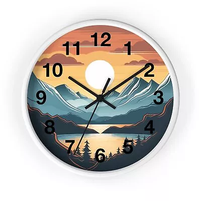 Wall Clock Mountain Landscape Vector Design 10  • $40.35