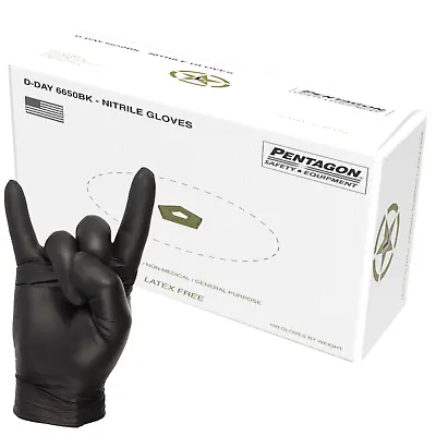 100/Box 7 Mils Black Nitrile Gloves Powder And Latex Free Premium Quality • $18.50