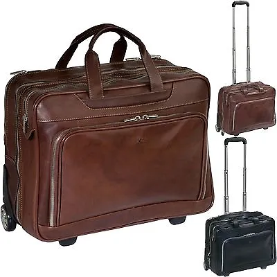 Tony Perotti Leather Trolley Pilot Case Suitcase Laptopfach Business Travel Bag • $1311.27