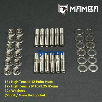 CNC Stud Kit Turbo Manifold Extractors For Nissan RB25 RB26 RB30 R31 R32 R33 R34 • $112.54