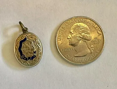 Antique Victorian Edwardian Blue Enamel Pendant Locket Child Photo Rolled Gold • $199.99