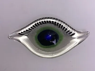 Murano Style Italian Art Glass Eye Sculpture Good Luck Visionary Centerpiece • $79.99