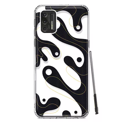 Mundaze Case For Motorola Moto G Stylus 2021 Luxury Black White Fluid • $12.74