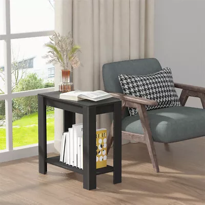 Rustic End Table Light Side Table Living Room Accent Table 2 Tier Stand Bedroom • $45.94