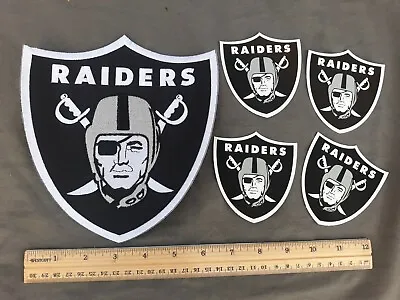 Oakland / Las Vegas Raiders PATCH & 4 STICKERS LOT... Iron / Sew On Embroidered • $24.99