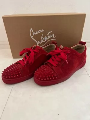Christian Louboutin Shoes Sneakers Studs Red Suede Size 41 US About8 Men • $321.47