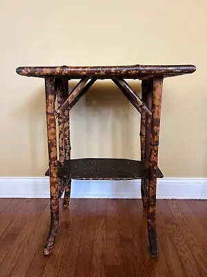 Antique Two Tier Tiger Bamboo Side Table • $1000