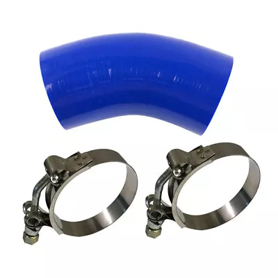 New 45 Degree Blue 4-Ply Silicone 2.5  To 2.5  Hose Coupler + 2.5’’ Hose Clamp • $16.99