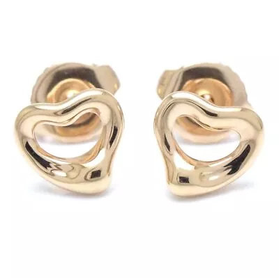 TIFFANY&Co. Open Heart 18K Rose Gold Earrings Elsa Peretti 750 Rose Gold /291634 • $529