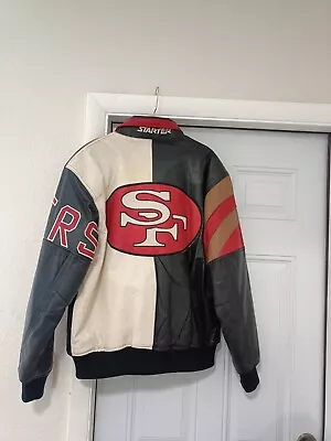 Vintage San Francisco 49ERS Genuine Leather Starter Jacket Men’s Size Large • $299.82