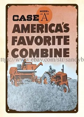 1960's J.I. Case Tractor Model A Combine Metal Tin Sign Design Your Own Plaque • $18.87