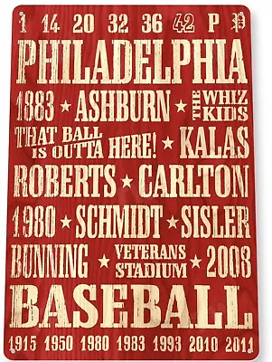 TIN SIGN Philadelphia Baseball Phillies Metal Décor Store Card Shop Baseball • $22