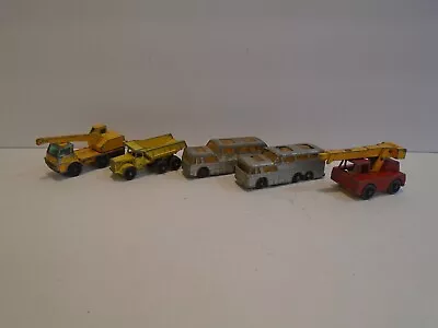 Matchbox Lot Of (5) - 1960s Lesney -  Euclid Dump Crane Greyhound Coach Bus • $6.99