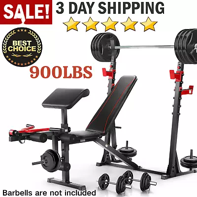 Olympic Weight Bench Adjustable Incline 600/900lb Foldable Workout For Home/Gym✔ • $99.99