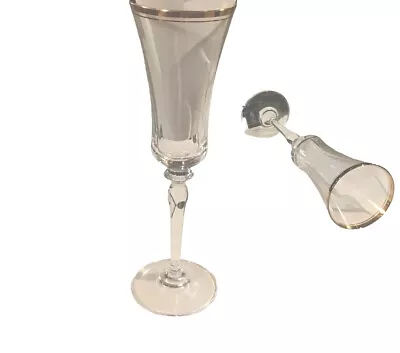 Mikasa Jamestown Gold Trim Wine Glass Flute Lead Crystal Austria 10 Available. • $19.99