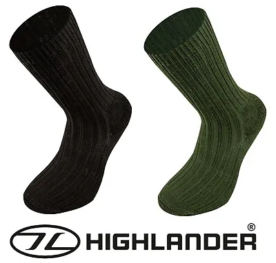 £9.99 • Buy Highlander Combat Army Style Combat Boot Hiking Military Cadet Socks Black Green