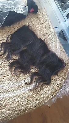 13X4 BODY WAVE LACE FRONTAL 12INCH BRAZILAN EAR TO EAR NATURAL COLOR 1B# 90g 12A • £45