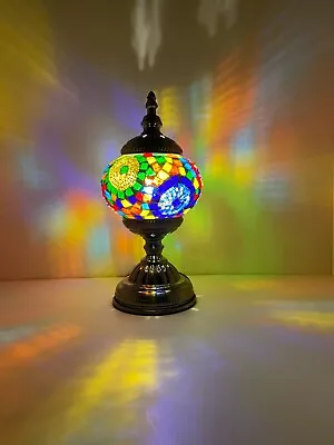 Handmade Stained Glass Mosaic Table Lamp Light Turkish Moroccan For Home Decor • $40.99