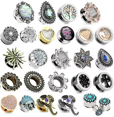 £3.37 • Buy Flesh Tunnel - STEEL EAR PLUG Stretcher Expander Body Jewellery Piercing Taper