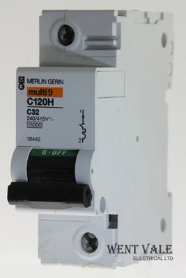 £23.50 • Buy Merlin Gerin Multi 9 - 18442 C120H C32 - 32a Type C Single Pole Heavy Duty MCB