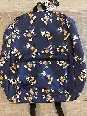 Disney Mickey Mouse Backpack 16” Blue Canvas New Adult Kids Backpack • $35