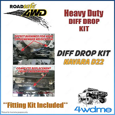 For Nissan Navara D22 4WD Roadsafe Front Bolt In Diff Drop Kit 2  - 4  Lift • $533.50