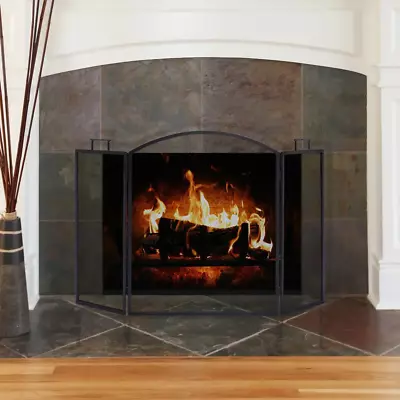 $63.02 • Buy Classic Black Steel 3-Panel Fireplace Screen