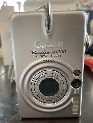 Canon PowerShot SD200 ELPH Compact Digital Camera 3x 3.2MP Silver Tested Works • $49.95
