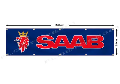 SAAB Flag Banner 2X8 Ft SAAB Racing Parts Garage Shop Wall Decor Flag • $17.99