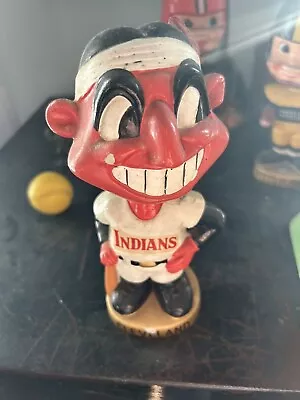 Vintage CHIEF WAHOO Cleveland Indians 1960’s Nodder Bobblehead W/ Gold Base • $189.99