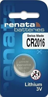 Renata CR2016 Watch Etc. Lithium Battery Good Dates 2029 On Brand New • £1.59