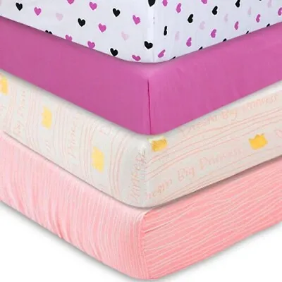 $15.99 • Buy 4 Pack Crib Sheets 100%Cotton For Boys&Girls,Fitted Crib Sheet,Toddler BedSheets