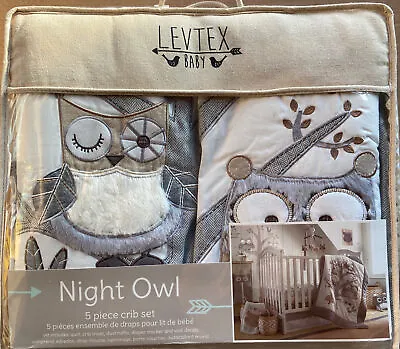 Levtex Baby Night Owl 5 PC Crib Bedding Set NEW • $49.99