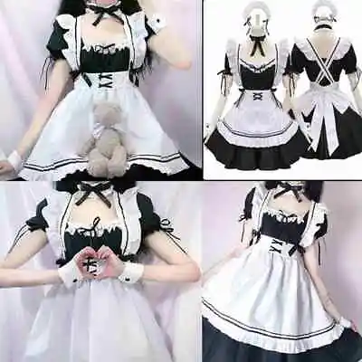 $29.01 • Buy Lolita Women French Maid Fancy Dress Costume Ladies Outfit Party Waitress Dress