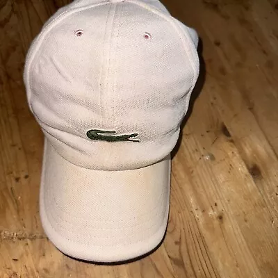 Lacoste Hat Cap Front Logo Pink Strapback Cap Adjustable Trucker Vintage • $10