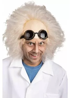 Future Doctor Emmett Brown Wig And Goggles Crazy Scientist Fancy Dress Tv Film • $63.68