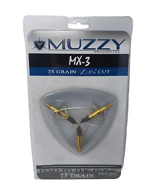 Muzzy Mx-3: 75 Grain: 3 Blade Trocar Broadheads 3 Pack: 1 3/16  Cut: # 207 • $22.49