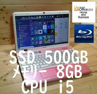 $664.99 • Buy SONY VAIO Windows10 Pre-configured Fast-moving Laptopsilver Pink  Accessories