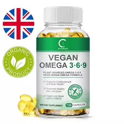 Vegan Omega 3-6-9 Capsules 1360mg High Strength EPA And DHAEye & Skin Healthy • £12.99