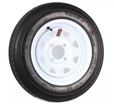 ECustomrim Trailer Tire On Rim 480-12 4.80-12 Load C 4 Lug White Spoke Wheel • $72.97