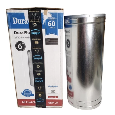 $87.99 • Buy DuraVent DuraPlus Triple-Wall Chimney Pipe 6DP-24  6  Diameter X 24 
